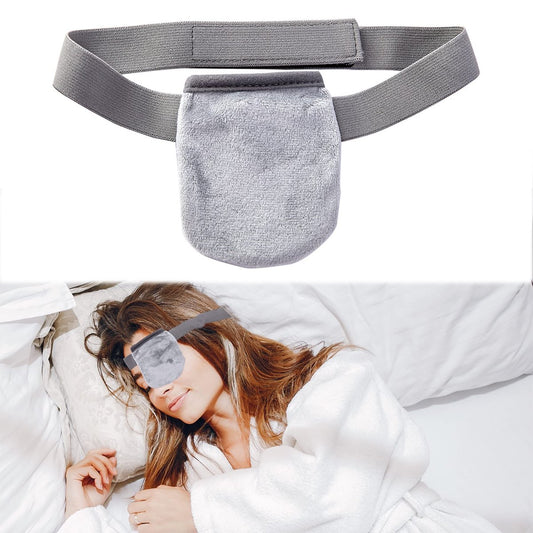 Beatvive Single Moist Heat Eye Compress Pad – Microwavable Reusable Gel Eye Mask for Dry Eye, Pink Eye, Blepharitis, and Stye – Plush Grey Single-Eye Mask with Storage Pouch