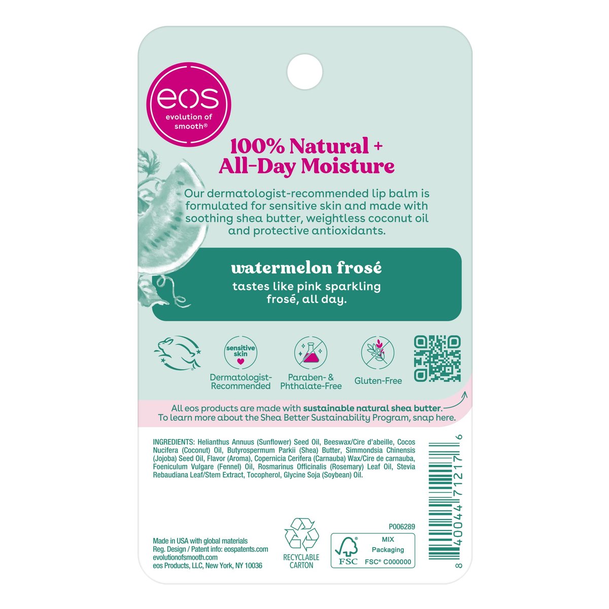 eos 100% Natural Lip Balm, Watermelon Frosé, All-Day Moisture, 0.14 oz, 2-Pack - görsel 13