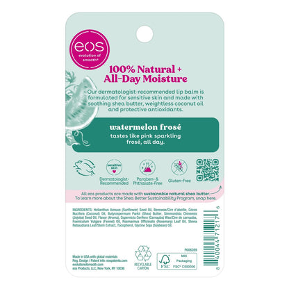 eos 100% Natural Lip Balm, Watermelon Frosé, All-Day Moisture, 0.14 oz, 2-Pack