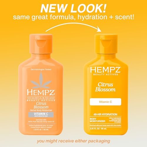 Hempz Body Lotion Citrus Blossom Limited Edition Mini Daily Moisturizing Cream - Travel Size 2.25 oz with Shea Butter, Aloe & Hemp Seed Oil - görsel 6