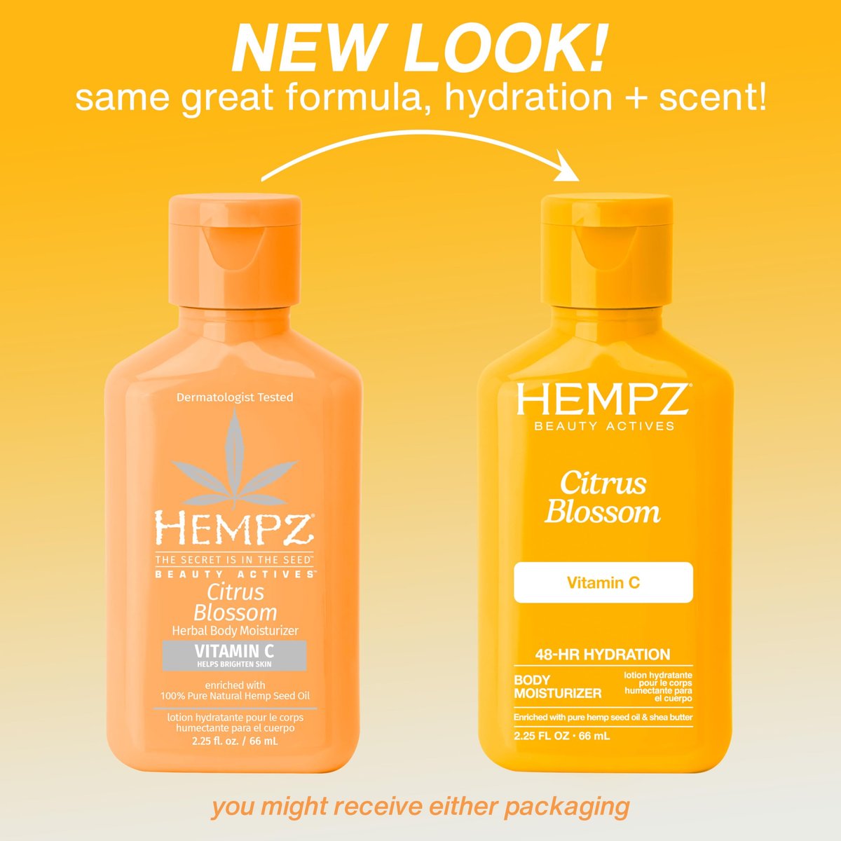 Hempz Body Lotion Citrus Blossom Limited Edition Mini Daily Moisturizing Cream - Travel Size 2.25 oz with Shea Butter, Aloe & Hemp Seed Oil - görsel 5