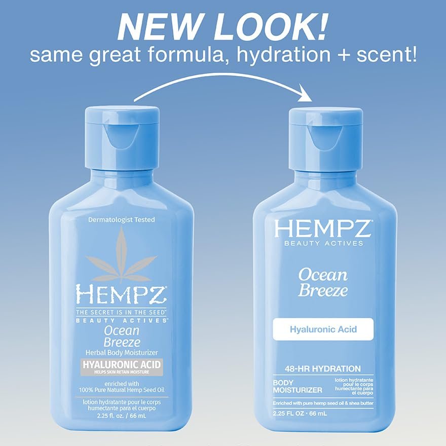 Hempz Ocean Breeze Limited Edition Mini Daily Moisturizing Cream - Travel Size 2.25 Fl Oz - görsel 3
