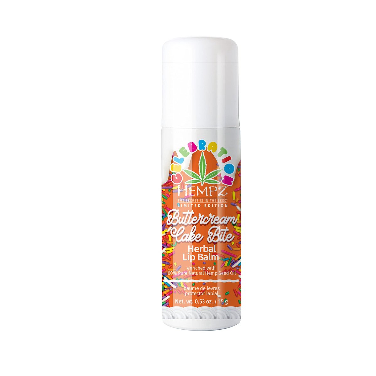 HEMPZ Natural Lip Balm - Buttercream Cake - Hydrating Lip Repair with Hemp Seed Oil, Shea Butter, Coconut & Avocado Oil - 0.5 oz Stick - görsel 1