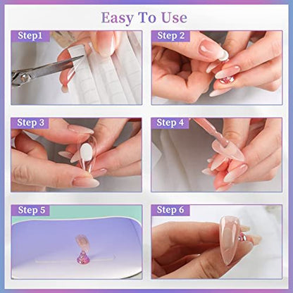 BQAN 2 Set Nail Holder for Painting Nails - Aurora Acrylic Nail Stand for Press on/Fake Nail Tips Training & Display with 96 Pcs Reusable Adhesive Putty
