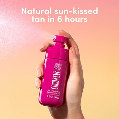 Coco & Eve Face Tanning Micromist – Sunless Facial Self Tanner, Ultra Fine Mist with Hyaluronic Acid & Antioxidants, Fast-Absorbing, Streak-Free Glow, Vegan & Cruelty-Free (2.54 Fl Oz) Avelisse