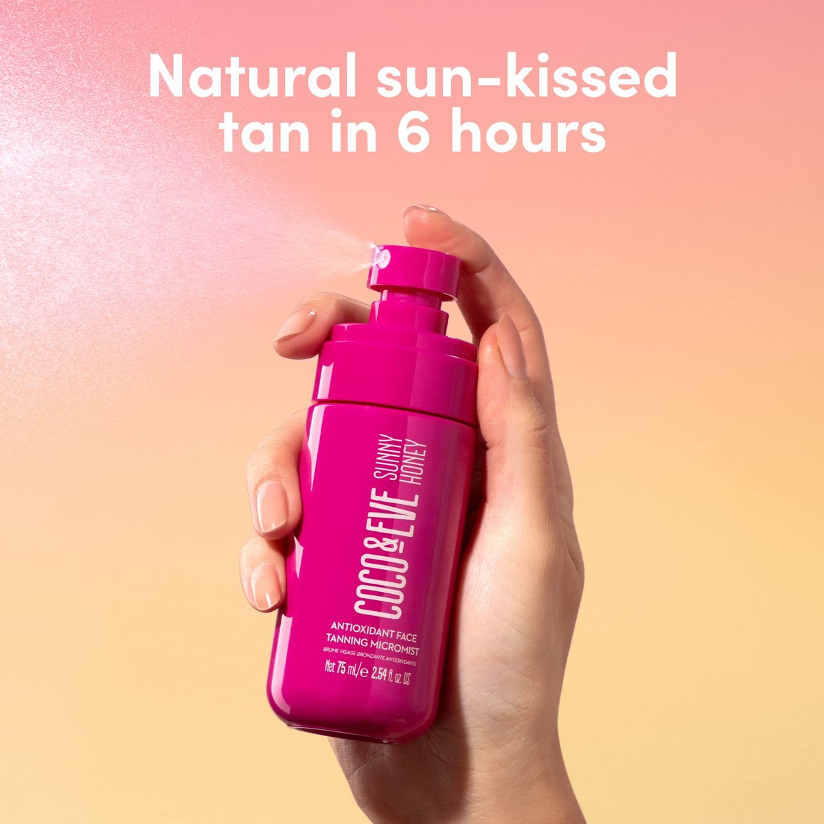 Coco & Eve Face Tanning Micromist – Sunless Facial Self Tanner, Ultra Fine Mist with Hyaluronic Acid & Antioxidants, Fast-Absorbing, Streak-Free Glow, Vegan & Cruelty-Free (2.54 Fl Oz) Avelisse