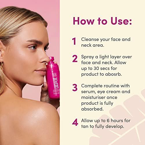 Coco & Eve Face Tanning Micromist – Sunless Facial Self Tanner, Ultra Fine Mist with Hyaluronic Acid & Antioxidants, Fast-Absorbing, Streak-Free Glow, Vegan & Cruelty-Free (2.54 Fl Oz) Avelisse