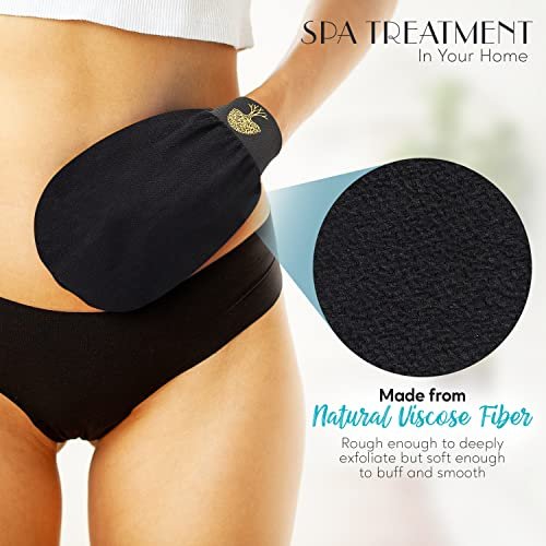 Eco Lux Exfoliating Mitt – Premium Viscose Kessa Mitt for Deep Exfoliation, Dead Skin Removal & Fake Tan Remover, Heavy-Duty Reusable Body Scrub Glove for Bath & Shower - görsel 4