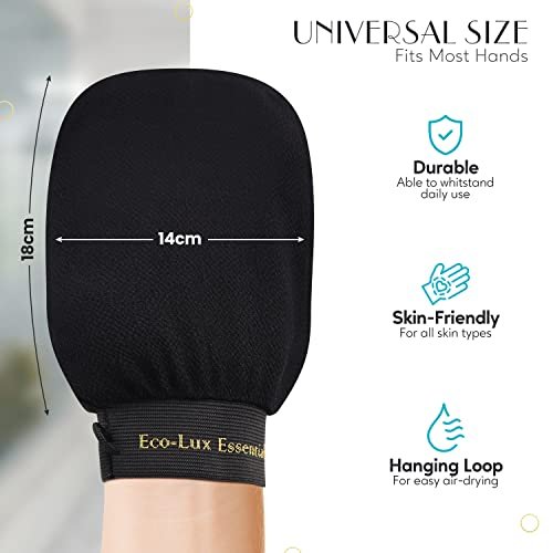 Eco Lux Exfoliating Mitt – Premium Viscose Kessa Mitt for Deep Exfoliation, Dead Skin Removal & Fake Tan Remover, Heavy-Duty Reusable Body Scrub Glove for Bath & Shower - görsel 8