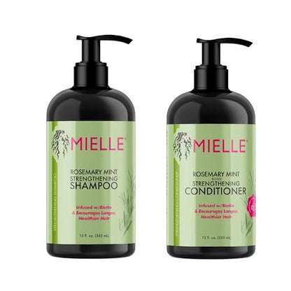 Mielle Rosemary Mint Biotin Infused Shampoo & Conditioner Set for Longer, Stronger Hair - 12 Fl Oz Each Avelisse