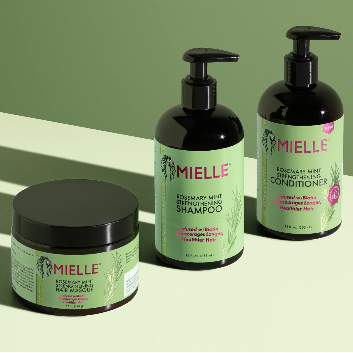 Mielle Rosemary Mint Biotin Infused Shampoo & Conditioner Set for Longer, Stronger Hair - 12 Fl Oz Each Avelisse