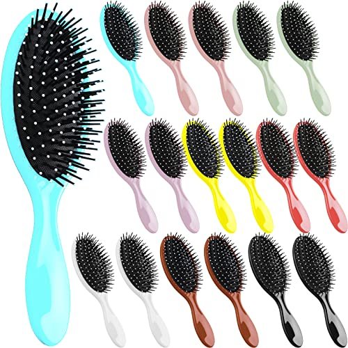 Eaasty 18-Pack Hair Brush Bulk Travel Wet Detangling Brush - Soft Bristles for Easy Detangling, Multicolored Wedding Bridesmaid Gift Avelisse