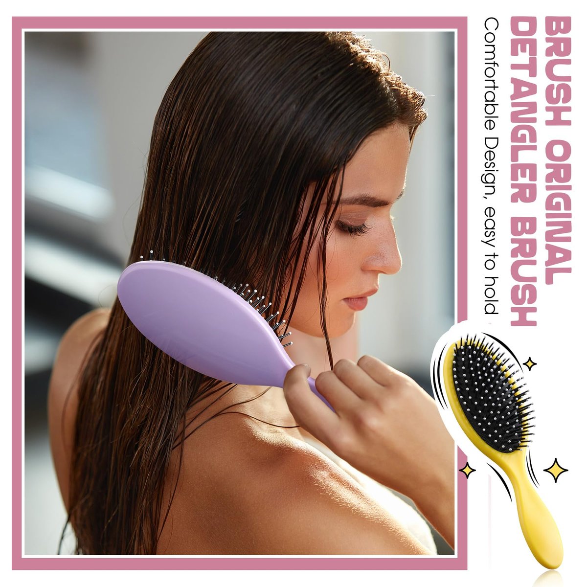 Eaasty 18-Pack Hair Brush Bulk Travel Wet Detangling Brush - Soft Bristles for Easy Detangling, Multicolored Wedding Bridesmaid Gift Avelisse