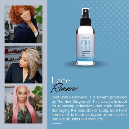 The Hair Diagram Bold Hold Lace Remover - Bond Release Spray - 4oz Residue Removal Solution for Wigs, Extensions & Hair Systems - Tape & Lace Glue Remover Avelisse