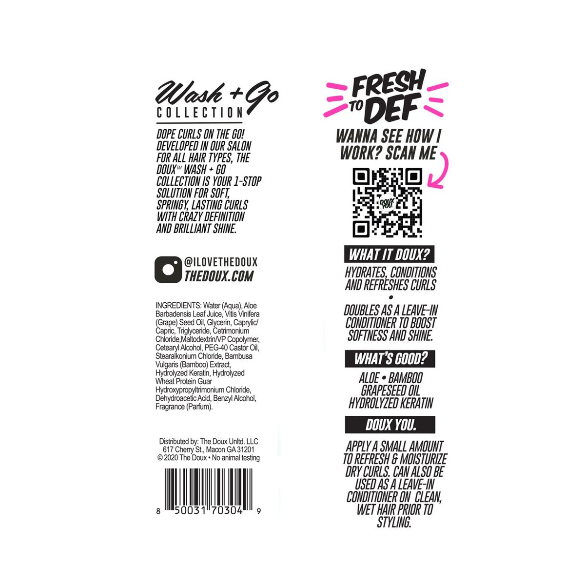 The Doux FRESH TO DEF Curl Refresher Spray – Leave-In Conditioner & Curl Activator for Frizz Control, 8 oz Avelisse