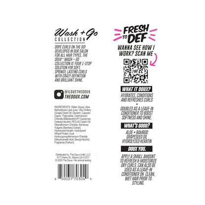 The Doux FRESH TO DEF Curl Refresher Spray – Leave-In Conditioner & Curl Activator for Frizz Control, 8 oz Avelisse