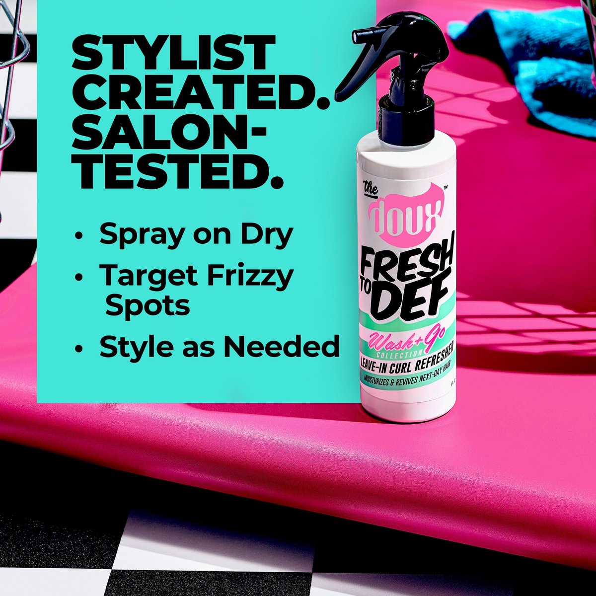 The Doux FRESH TO DEF Curl Refresher Spray – Leave-In Conditioner & Curl Activator for Frizz Control, 8 oz Avelisse