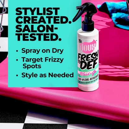 The Doux FRESH TO DEF Curl Refresher Spray – Leave-In Conditioner & Curl Activator for Frizz Control, 8 oz Avelisse