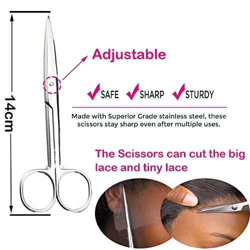Miaubaa Wig Kit for Lace Front Wigs for Beginners - 7 Piece Lace Melting Set with Elastic Band, Edge Scarf, Wig Caps, Eyebrow Razors, Tweezers, Edge Brush, Grip Headband, Mini Scissors - görsel 8