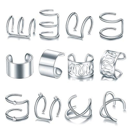24 Pcs Gold Silver Hair Braids Dreadlock Non-Piercing Ear Clip Beard Beads Cuffs Clip Hair Styling Jewelry Tools for Men Women