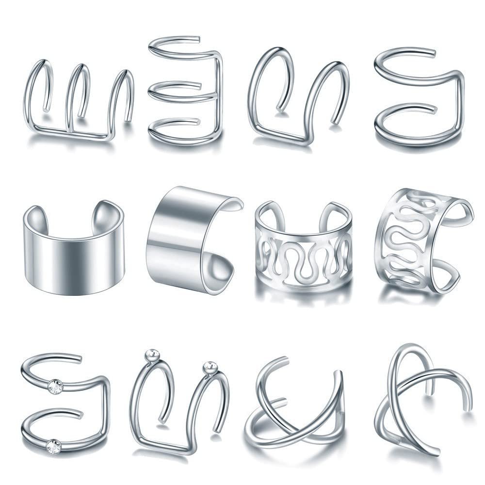 24 Pcs Gold Silver Hair Braids Dreadlock Non-Piercing Ear Clip Beard Beads Cuffs Clip Hair Styling Jewelry Tools for Men Women - görsel 12