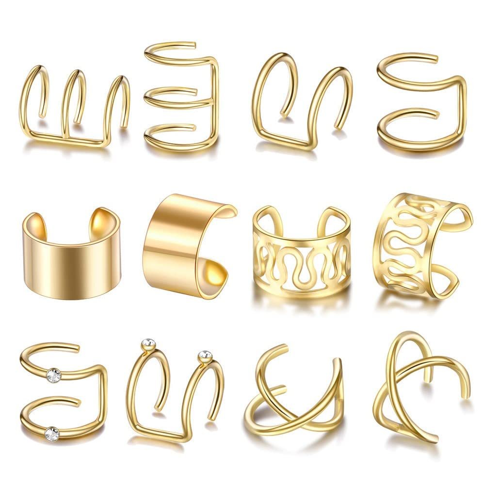 24 Pcs Gold Silver Hair Braids Dreadlock Non-Piercing Ear Clip Beard Beads Cuffs Clip Hair Styling Jewelry Tools for Men Women - görsel 10
