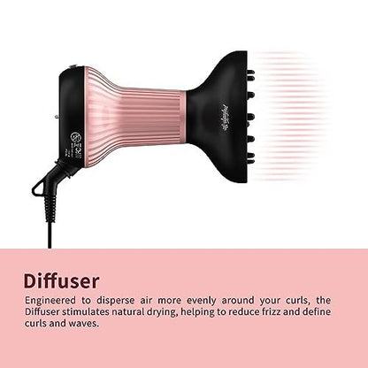 WUFAYHD Diffuser Hair Dryer for Curly Hair – Ceramic Technology, Lightweight, Pink Avelisse