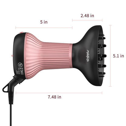 WUFAYHD Diffuser Hair Dryer for Curly Hair – Ceramic Technology, Lightweight, Pink Avelisse