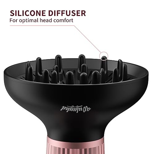 WUFAYHD Diffuser Hair Dryer for Curly Hair – Ceramic Technology, Lightweight, Pink Avelisse