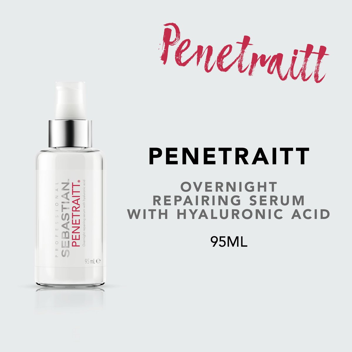 Sebastian Professional Penetraitt Overnight Repair Serum | Leave-In Treatment with Hyaluronic Acid & Niacinamide for Dry, Damaged Hair | 3.2 fl oz Avelisse