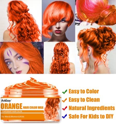 6 Colors Temporary Hair Color for Kids - Non-Staining Hair Wax Dye - Halloween Gifts for Teens, Girls, Boys (Green, Orange, Pink, Purple, Red, Blue) - 17 oz Avelisse