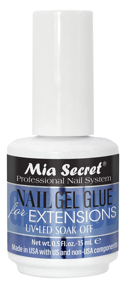 Mia Secret 0.5 oz Nail Gel Glue for Extensions – UV LED Soak Off Clear Avelisse
