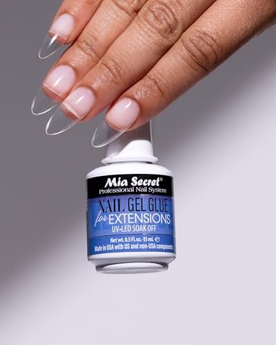 Mia Secret 0.5 oz Nail Gel Glue for Extensions – UV LED Soak Off Clear Avelisse