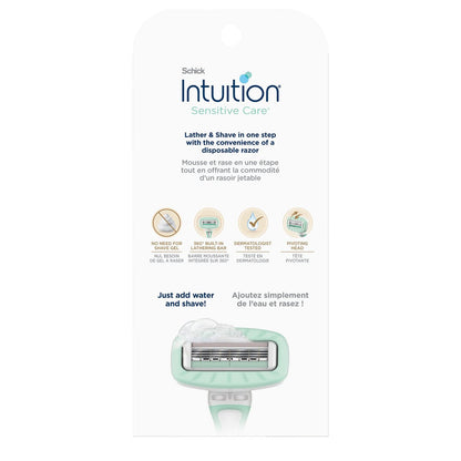 Schick Intuition Disposable Razors for Sensitive Skin with Aloe – 3 Count, Women's Razor for a Smooth, Gentle Shave