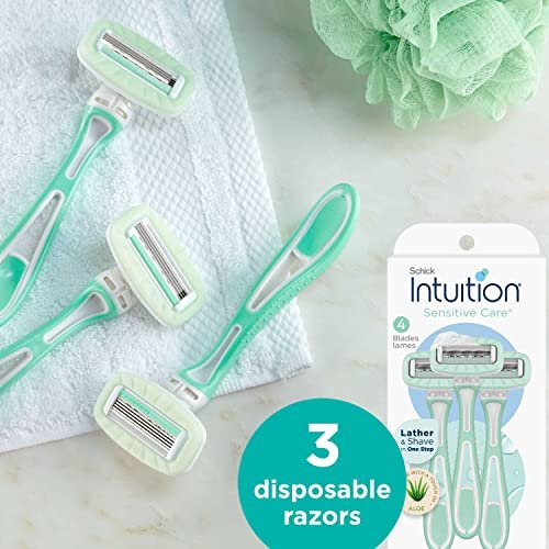 Schick Intuition Disposable Razors for Sensitive Skin with Aloe – 3 Count, Women's Razor for a Smooth, Gentle Shave - görsel 14
