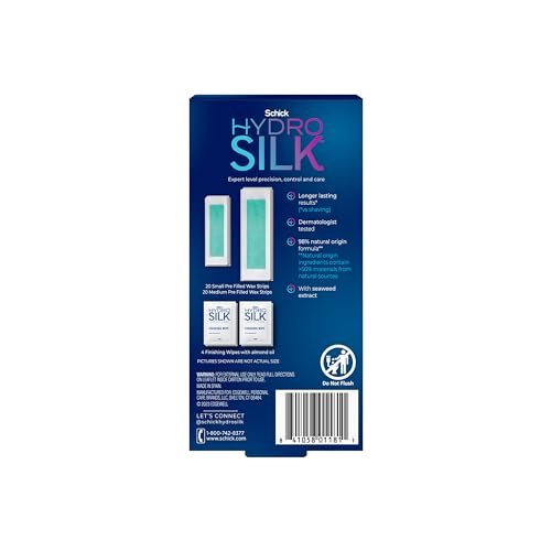 Schick Hydro Silk Targeted Waxing Strips – Soft Wax for Body, Pubic Hair, Eyebrow & Lip, Bikini Wax Kit for Women - görsel 18