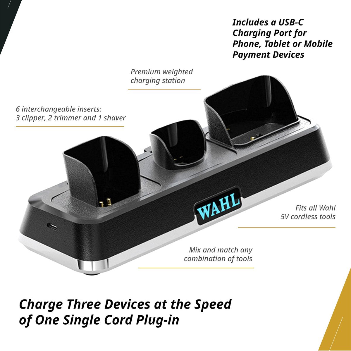 Wahl Professional Power Station – High-Performance Multi-Tool Charging Station for Barbers and Stylists Avelisse