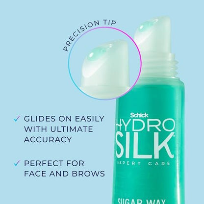 Schick Hydro Silk Sugar Wax Wand for Eyebrows, Face & Lip – Gentle Facial Hair Removal Pen, 0.77 oz