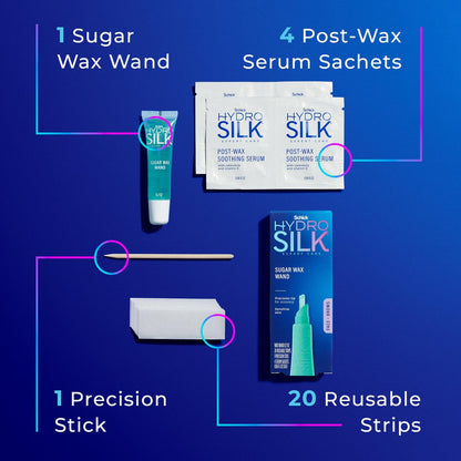 Schick Hydro Silk Sugar Wax Wand for Eyebrows, Face & Lip – Gentle Facial Hair Removal Pen, 0.77 oz