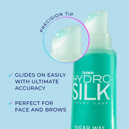 Schick Hydro Silk Sugar Wax Wand for Eyebrows, Face & Lip – Gentle Facial Hair Removal Pen, 0.77 oz
