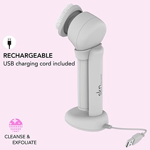 skn by Conair Daily Glow Facial Cleansing Brush – All-in-One Silicone Brush with 3 Interchangeable Attachments for Cleansing, Exfoliation & Rejuvenation - görsel 10