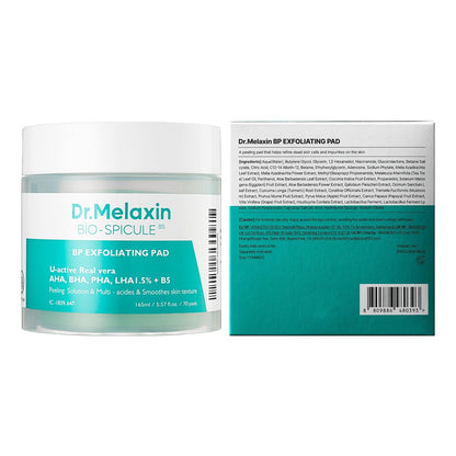 Dr.Melaxin BP Pore Exfoliating Pad – 70 Pads, 165ml – Minimize Pores, Remove Dead Skin & Blackheads, Prevent Breakouts, Improve Texture – Korean Skincare