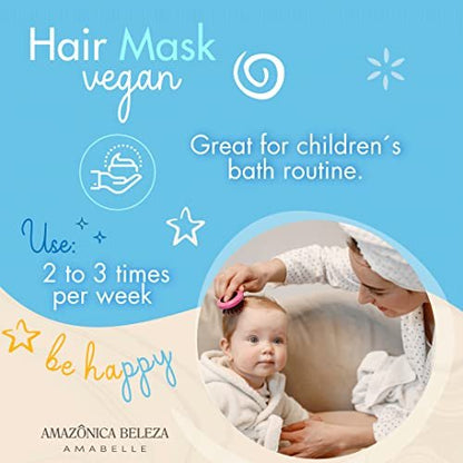 AMABELLE Jolly Kids Hair Mask - Vegan, Moisturizing & Nourishing for All Hair Types - Promotes Healthy Growth - 10 oz Avelisse