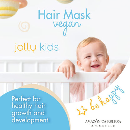 AMABELLE Jolly Kids Hair Mask - Vegan, Moisturizing & Nourishing for All Hair Types - Promotes Healthy Growth - 10 oz Avelisse
