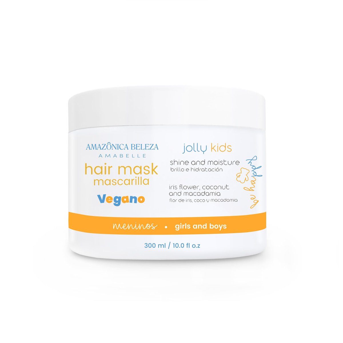 AMABELLE Jolly Kids Hair Mask - Vegan, Moisturizing & Nourishing for All Hair Types - Promotes Healthy Growth - 10 oz Avelisse
