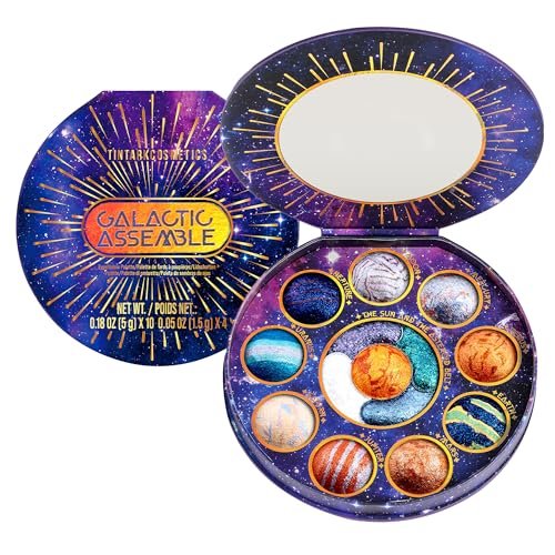 Galactic Assemble Eyeshadow Palette – Solar System Inspired 3D Planet Design, 14 Handcrafted Shimmer & Metallic Shades with Creamy Wet Texture, High-Pigmented Makeup Palette Gifts for Women & Girls Avelisse