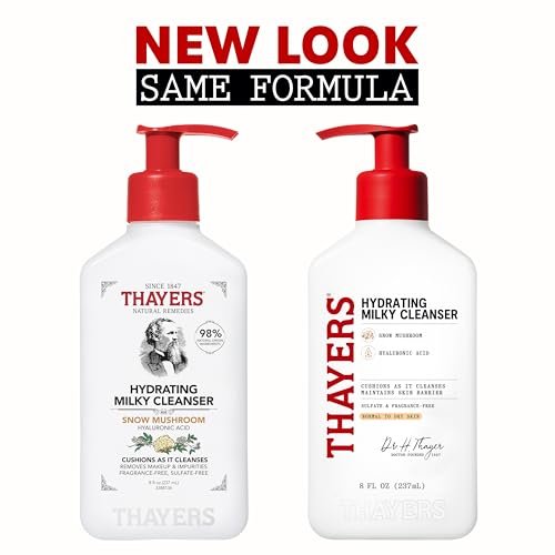 Thayers Milky Hydrating Face Cleanser with Snow Mushroom and Hyaluronic Acid – Gentle Facial Wash for Dry and Sensitive Skin, 8 Fl Oz Avelisse