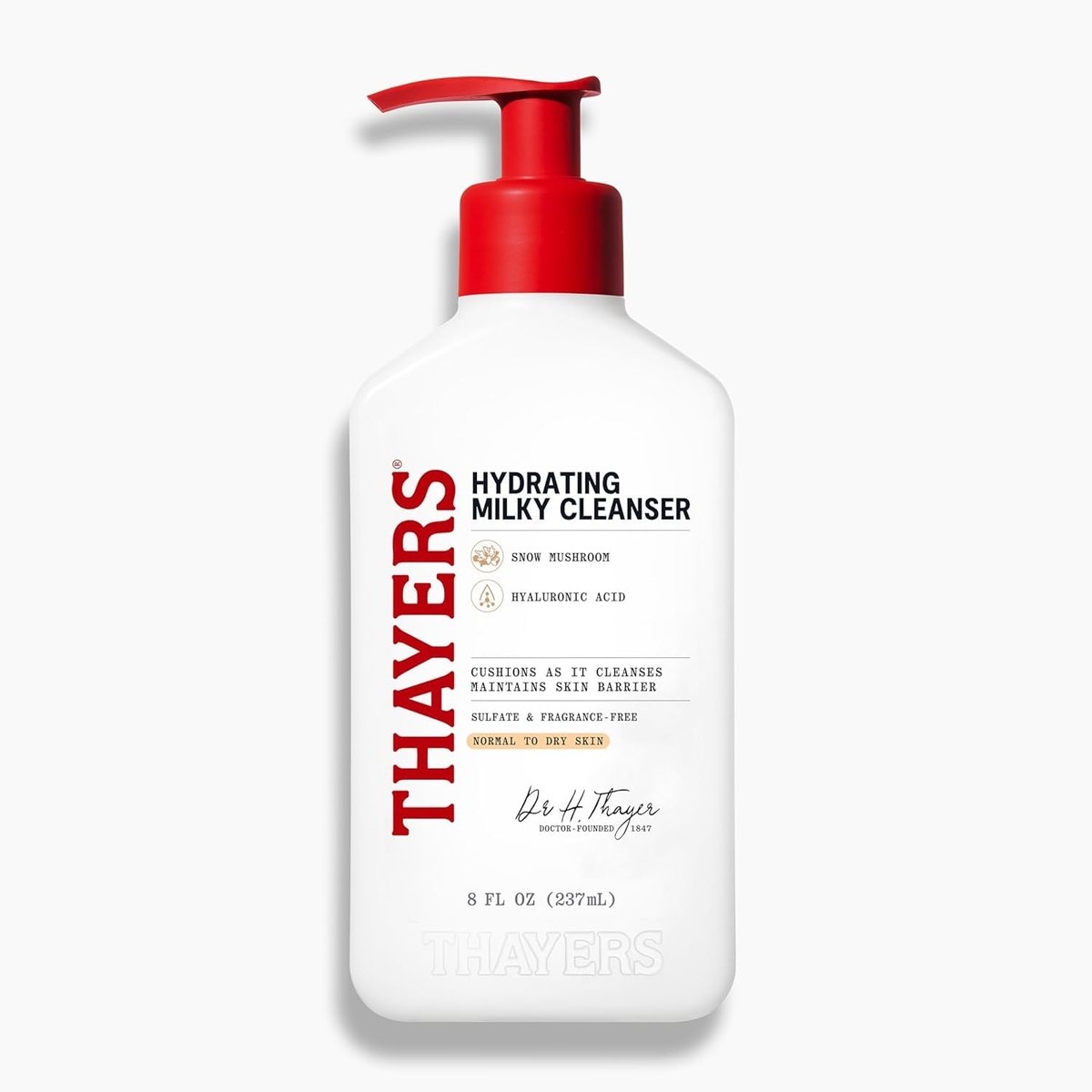 Thayers Milky Hydrating Face Cleanser with Snow Mushroom and Hyaluronic Acid – Gentle Facial Wash for Dry and Sensitive Skin, 8 Fl Oz Avelisse