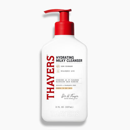 Thayers Milky Hydrating Face Cleanser with Snow Mushroom and Hyaluronic Acid – Gentle Facial Wash for Dry and Sensitive Skin, 8 Fl Oz Avelisse