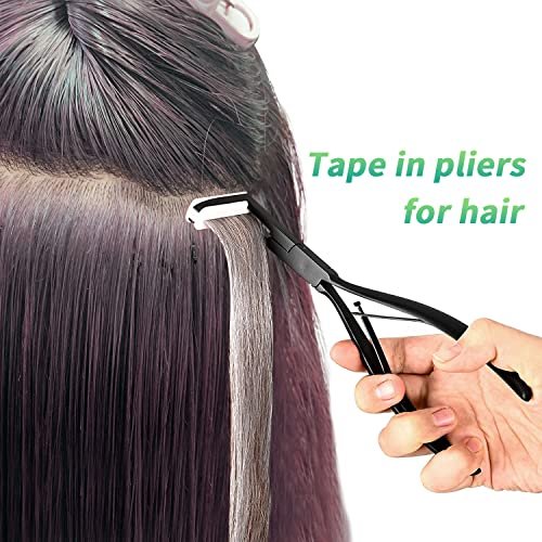 Professional Tape in Hair Extension Tools Kit – Stainless Steel Sealing Clamp, Hair Clips & Styling Tools (Black) Avelisse